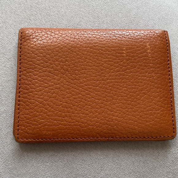 VINTAGE BURBERRYS LEATHER CARD HOLDER UNISEX CARAMEL COLOR - Picture 2 of 10